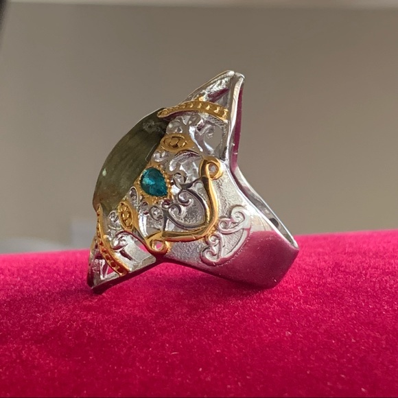 Rare Smokey Quartz Statement Ring Size 6.25/6.5 Stamped 316L SS Stainless Steel - Picture 6 of 17